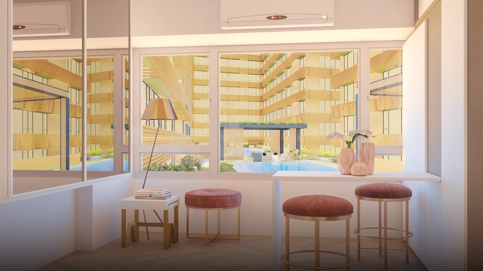 A unit lounge area at Gold City.